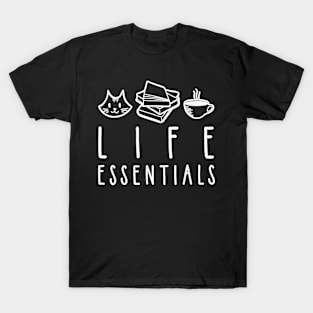 Funny Cat , Cat Lover, Coffee Lover , Book Lover T-Shirt